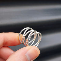 (R) Handmade Solid Sterling Silver Spiral Cuff Ring