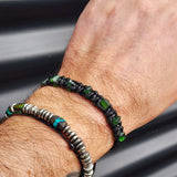 Greenstone Macrame Bracelet - 8 Stones