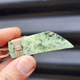 NZ Greenstone Pounamu Toki Pendant Necklace (N61)