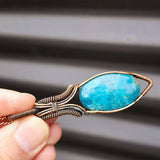 Handmade Copper & Natural Apatite Wire Wrap Necklace