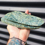 1kg Raw New Zealand Greenstone / Pounamu Carving Slices (R14B72)