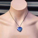 Natural Lapis Lazuli Heart Pendant Necklaces (1BBB262)