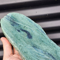 740g Raw New Zealand Greenstone / Pounamu Carving Slices (R14B184)