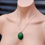 Solid Sterling Silver & Green Labradorite Handmade Necklace