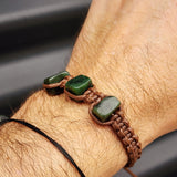 New Zealand Greenstone One Off Macrame Bracelet (1A3-660)