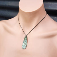 Raw New Zealand Greenstone Pounamu Pendant Necklace (AJJC2168)