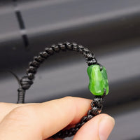 New Zealand Greenstone One Off Macrame Bracelet (1A3-663)