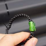 New Zealand Greenstone One Off Macrame Bracelet (1A3-663)