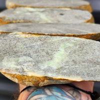 1kg Raw New Zealand Greenstone / Pounamu Carving Slices (R14B80)