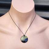 Natural Greenstone Pendant Necklace (1BBB258)