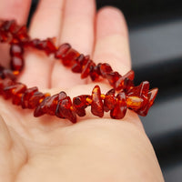 Amber Teething Necklace - Polished Cognac Chip