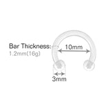 Clear Horseshoe Transparent Piercing Retainer - 16G