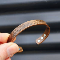 Copper Magnetic Geometric Cuff Bracelet