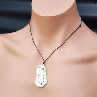 Natural Hand Carved Maori Bone Carving Pendant Necklace - Tiki