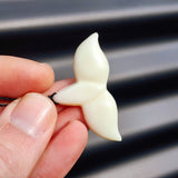 Natural Hand Carved Maori Bone Carving Pendant Necklace - Whale Tail