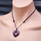 Natural Amethyst Heart Pendant Necklace