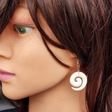 Natural Hand Carved Maori Bone Carving Earrings - Koru