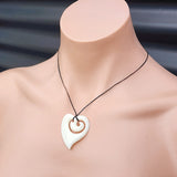 Natural Hand Carved Maori Bone Carving Pendant Necklace - Heart