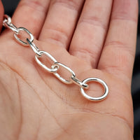 Solid Sterling Silver Handmade Chunky Chain Bracelet