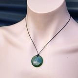 Natural Greenstone Pendant Necklace (1BBB257)