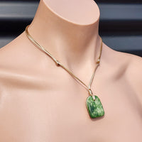 New Zealand Greenstone Pounamu Pendant Necklace (AJJC2139)