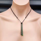 NZ Greenstone Pounamu Toki Pendant Necklace (N65)