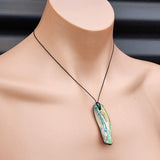 Natural Paua Abalone Free Shape Pendant Necklace (1BBB256)