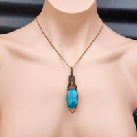 Handmade Copper & Natural Apatite Wire Wrap Necklace