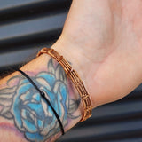 Handmade Copper & Natural Larimar Wrap Cuff Bracelet