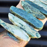 500g Raw New Zealand Greenstone / Pounamu Carving Slices (R14B40)