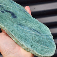 740g Raw New Zealand Greenstone / Pounamu Carving Slices (R14B184)