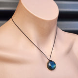 Natural Labradorite Round Pendant Necklace (1BBB260)