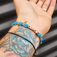 Copper Magnetic & Turquoise Chain Bracelet