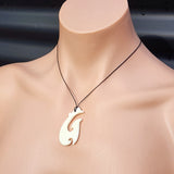 Natural Hand Carved Maori Bone Carving Pendant Necklace - Manaia