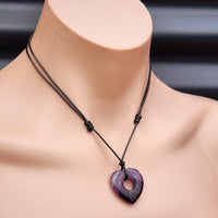 Natural Amethyst Heart Pendant Necklace