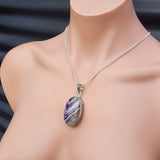 Solid Sterling Silver & Natural Amethyst Handmade Victorian Necklace