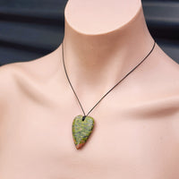 Natural Unakite Heart Pendant Necklace