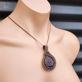 Handmade Copper & Natural Amethyst Wire Wrap Necklace