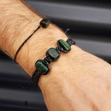 New Zealand Greenstone One Off Macrame Bracelet (1A3-665)