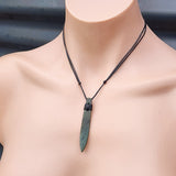 NZ Greenstone Pounamu Spear Pendant Necklace (N63)