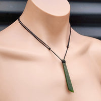 NZ Greenstone Pounamu Toki Pendant Necklace (N65)