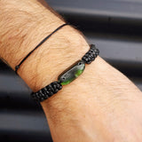 New Zealand Greenstone One Off Macrame Bracelet (1A3-662)