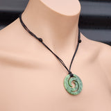 New Zealand Greenstone Pounamu Double Koru Pendant Necklace P2