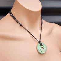 New Zealand Greenstone Pounamu Koru Pendant Necklace