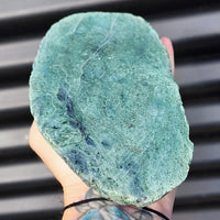 795g Raw New Zealand Greenstone / Pounamu Carving Slices (R14B193)