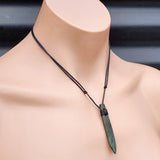 NZ Greenstone Pounamu Spear Pendant Necklace (N63)