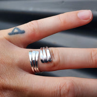 (adjustable) Handmade Solid Sterling Silver Cage Ring