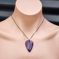 Natural Amethyst Heart Pendant Necklace