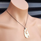 Natural Hand Carved Maori Bone Carving Pendant Necklace - Manaia