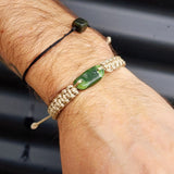 New Zealand Greenstone One Off Macrame Bracelet (1A3-659)